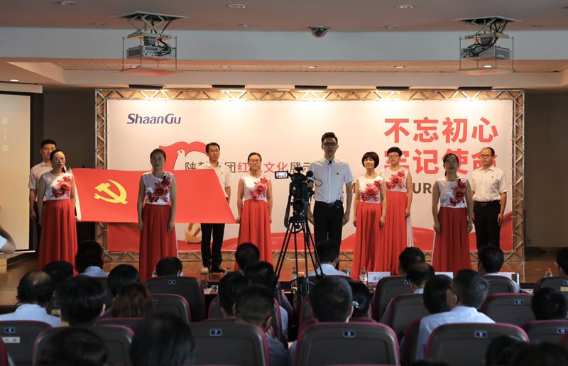 陜鼓戰(zhàn)略黨支部、投資證券黨支部聯(lián)合參賽隊(duì)表演主題朗誦《七月的天空》.jpg